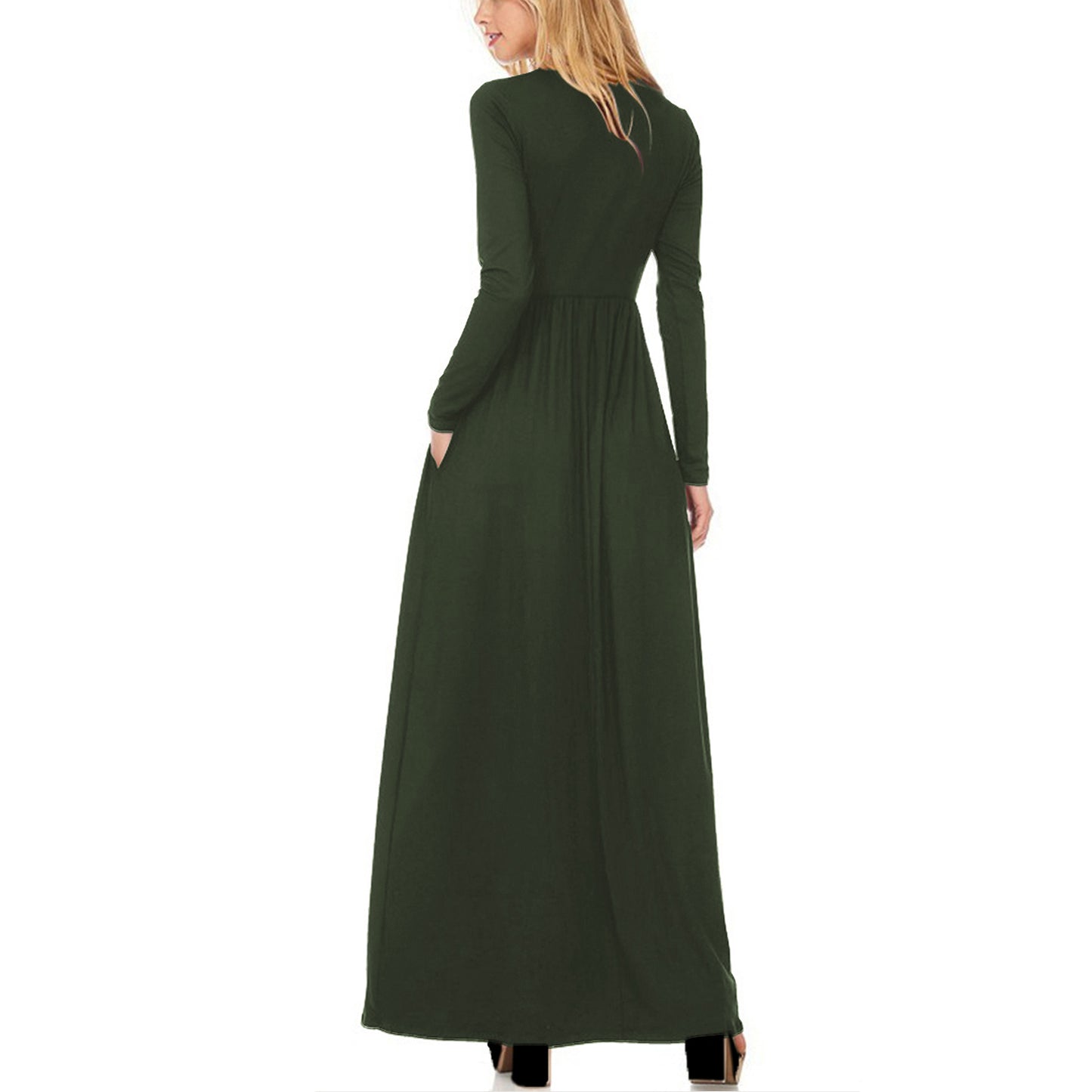 Women's Casual Long Sleeve Maternity Maxi Dress