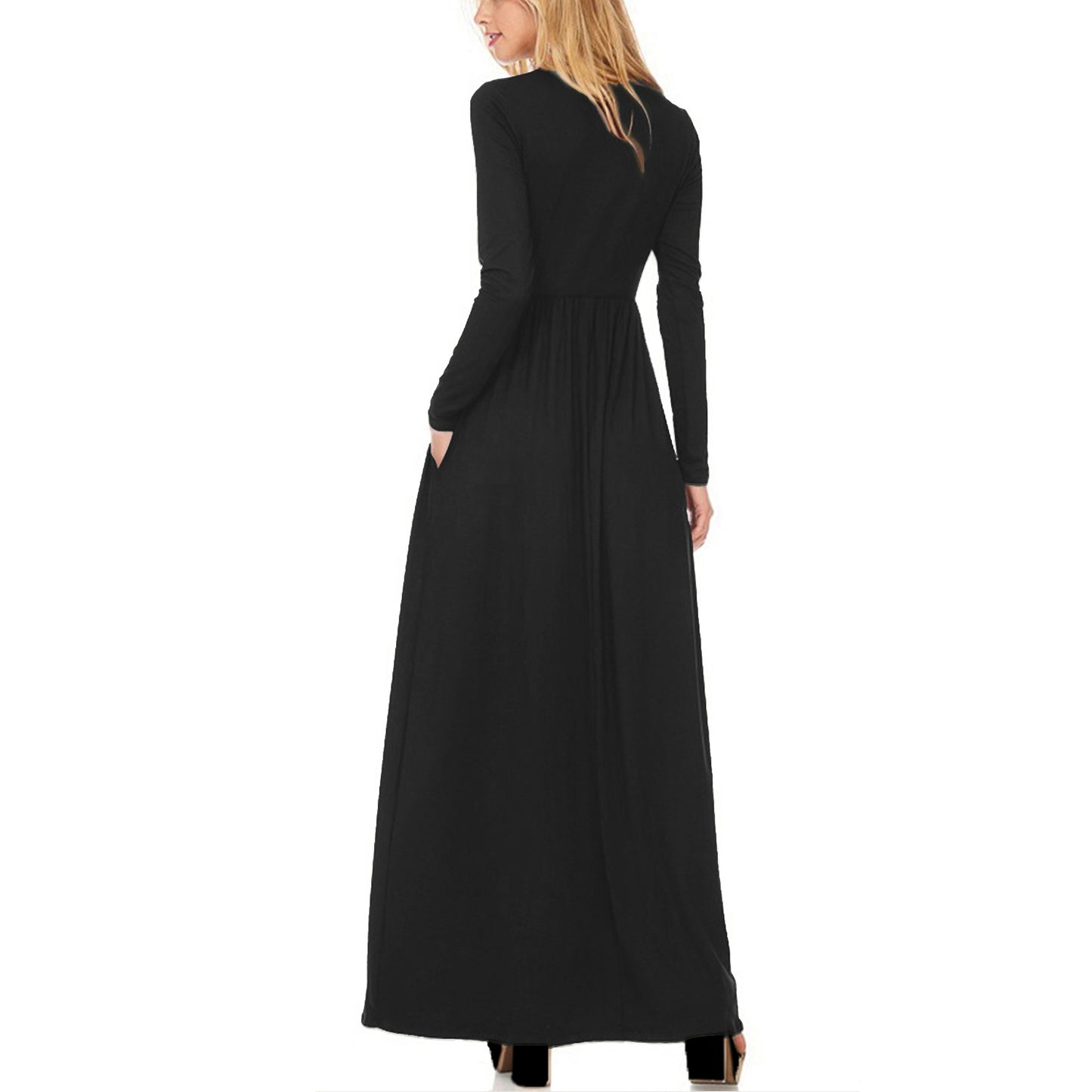Women's Plus Long Sleeve Maternity Maxi Dresses